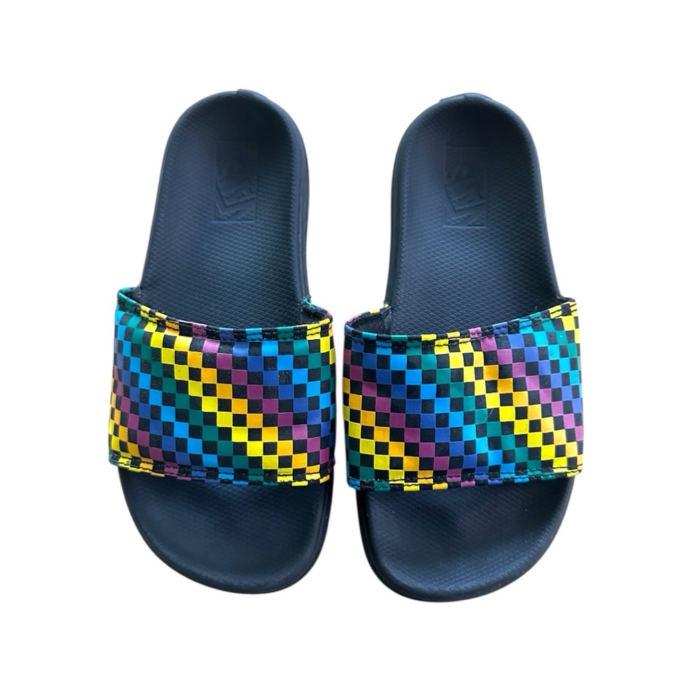 Vans Range Rainbow Checkerboard Slide Sandals